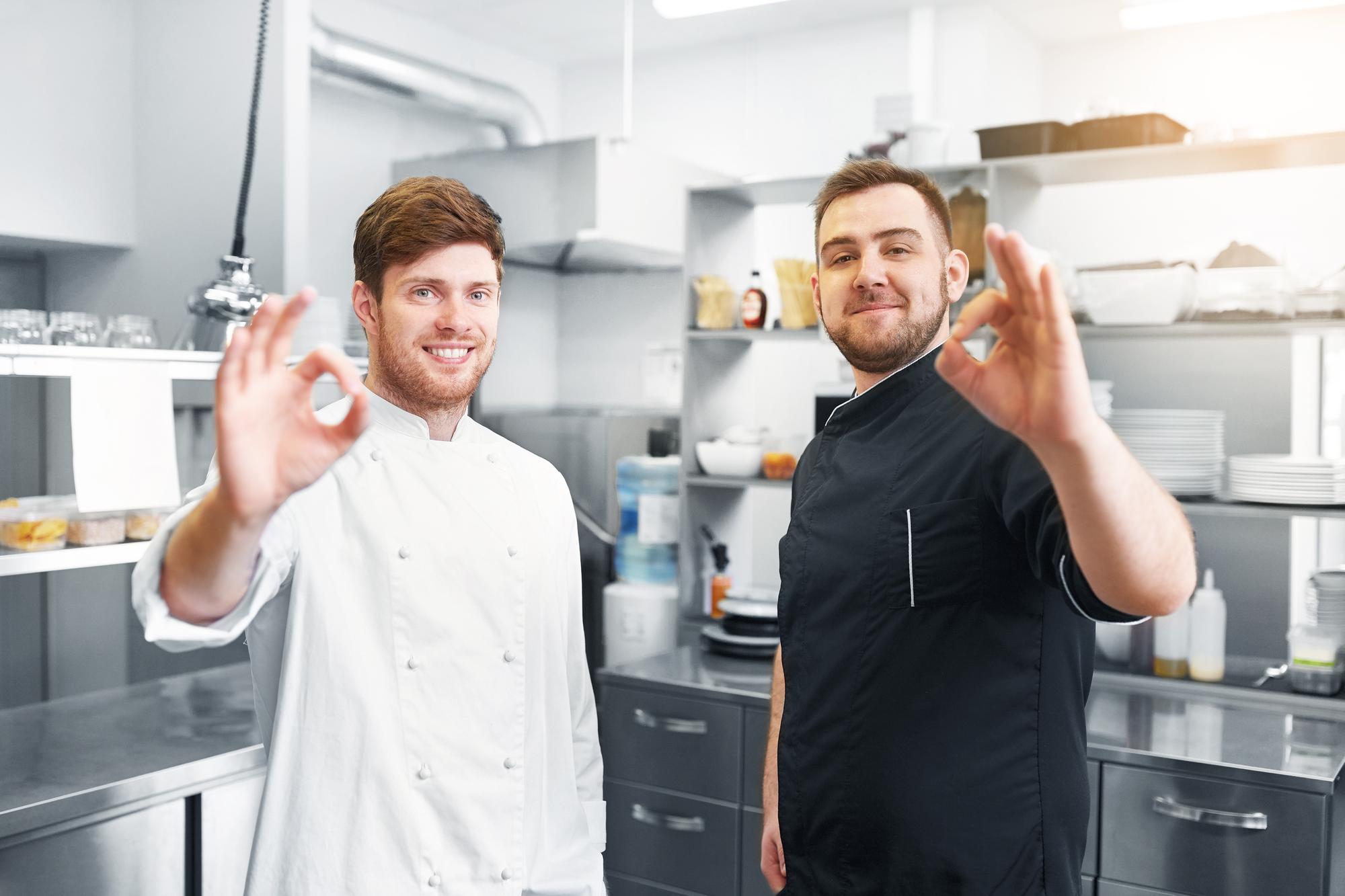 Contact: friendly chef at a modern counter